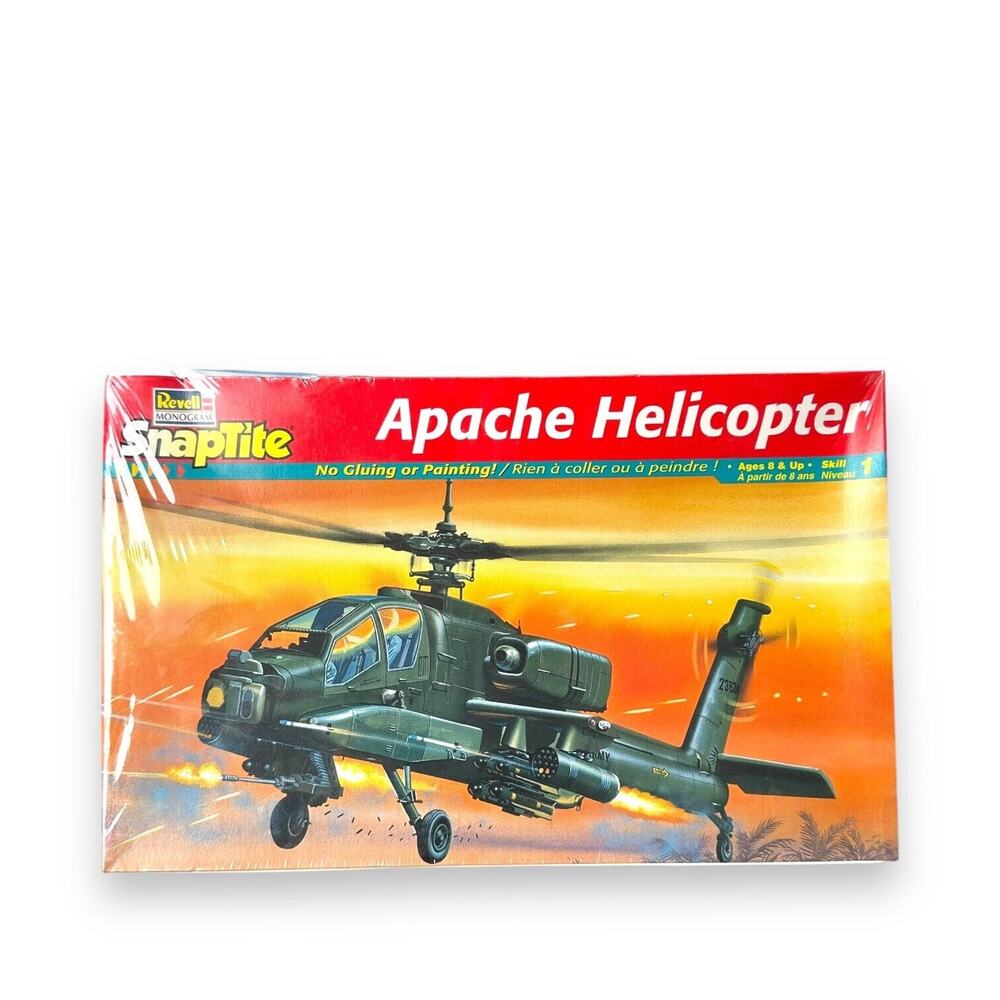 Snaptite Apache Helicopter Model Kit New Vintage Revell 1:72 Scale Sealed USA